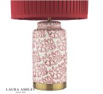 Laura Ashley Knipton Table Lamp Red Ceramic & Antique Brass With Shade - Image 2