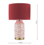 Laura Ashley Knipton Table Lamp Red Ceramic & Antique Brass With Shade - Image 6