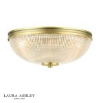 Laura Ashley Langdon 2lt Bathroom Ceiling Light Matt Antique Brass & Textured Glass