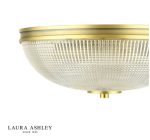 Laura Ashley Langdon 2lt Bathroom Ceiling Light Matt Antique Brass & Textured Glass - Image 2