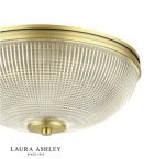 Laura Ashley Langdon 2lt Bathroom Ceiling Light Matt Antique Brass & Textured Glass - Image 3