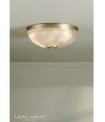 Laura Ashley Langdon 2lt Bathroom Ceiling Light Matt Antique Brass & Textured Glass - Image 4