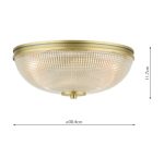 Laura Ashley Langdon 2lt Bathroom Ceiling Light Matt Antique Brass & Textured Glass - Image 6