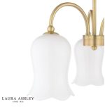 Laura Ashley Lidsell 3lt Semi-Flush Matt Antique Brass & Opal Glass - Image 2