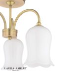 Laura Ashley Lidsell 3lt Semi-Flush Matt Antique Brass & Opal Glass - Image 3