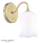 Laura Ashley Lidsell Wall Light Matt Antique Brass & Opal Glass