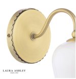 Laura Ashley Lidsell Wall Light Matt Antique Brass & Opal Glass - Image 3