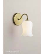 Laura Ashley Lidsell Wall Light Matt Antique Brass & Opal Glass - Image 4