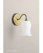 Laura Ashley Lidsell Wall Light Matt Antique Brass & Opal Glass - Image 5