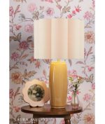 Laura Ashley Littleton Table Lamp Yellow Ceramic & Antique Brass With Shade - Image 4