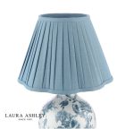 Laura Ashley Maltby Table Lamp Blue Ceramic & Antique Brass With Shade - Image 2