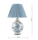 Laura Ashley Maltby Table Lamp Blue Ceramic & Antique Brass With Shade - Image 6