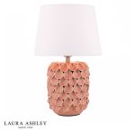 Laura Ashley Marwick Table Lamp Pink Ceramic & Brushed Silver With Shade