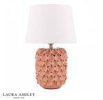 Laura Ashley Marwick Table Lamp Pink Ceramic & Brushed Silver With Shade - Image 2