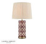 Laura Ashley Medlock Table Lamp Purple Ceramic & Antique Brass With Shade
