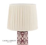 Laura Ashley Medlock Table Lamp Purple Ceramic & Antique Brass With Shade - Image 2