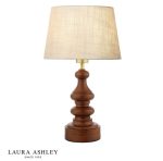 Laura Ashley Millbrook Table Lamp Dark Wood & Industrial Brass (Base Only)
