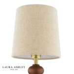 Laura Ashley Millbrook Wall Light Dark Wood & Industrial Brass With Shade - Image 2
