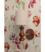 Laura Ashley Millbrook Wall Light Dark Wood & Industrial Brass With Shade - Image 5