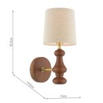 Laura Ashley Millbrook Wall Light Dark Wood & Industrial Brass With Shade - Image 6
