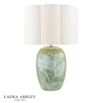Laura Ashley Pashley Table Lamp Green Ceramic & Polished Chrome With Shade