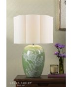Laura Ashley Pashley Table Lamp Green Ceramic & Polished Chrome With Shade - Image 4