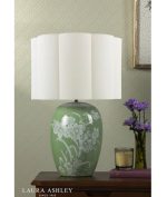 Laura Ashley Pashley Table Lamp Green Ceramic & Polished Chrome With Shade - Image 5