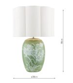 Laura Ashley Pashley Table Lamp Green Ceramic & Polished Chrome With Shade - Image 6