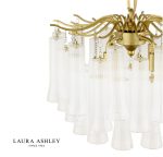 Laura Ashley Penlee 4lt Pendant Matt Antique Brass & Ribbed Glass - Image 2