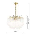 Laura Ashley Penlee 4lt Pendant Matt Antique Brass & Ribbed Glass - Image 7