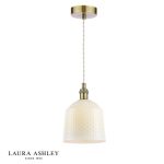 Laura Ashley Porcelain Pendant Cream & Antique Brass