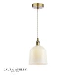 Laura Ashley Porcelain Pendant Cream & Antique Brass