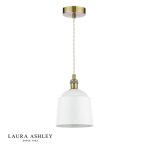 Laura Ashley Porcelain Pendant Cream & Antique Brass - Image 2