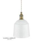 Laura Ashley Porcelain Pendant Cream & Antique Brass - Image 3