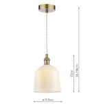 Laura Ashley Porcelain Pendant Cream & Antique Brass - Image 8