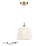 Laura Ashley Porcelain Pendant Cream & Antique Brass