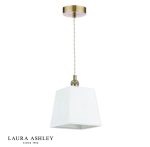 Laura Ashley Porcelain Pendant Cream & Antique Brass - Image 2