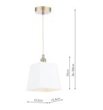 Laura Ashley Porcelain Pendant Cream & Antique Brass - Image 7