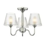 Rimaz 3lt Bathroom Ceiling Light Polished Chrome & Ribbed Glass