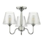 Rimaz 3lt Bathroom Ceiling Light Polished Chrome & Ribbed Glass - Image 2
