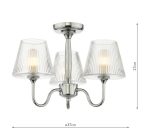 Rimaz 3lt Bathroom Ceiling Light Polished Chrome & Ribbed Glass - Image 6