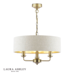 Laura Ashley Sorrento 3lt Shadelier Matt Antique Brass With Natural Shade