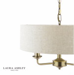 Laura Ashley Sorrento 3lt Shadelier Matt Antique Brass With Natural Shade - Image 2