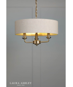 Laura Ashley Sorrento 3lt Shadelier Matt Antique Brass With Natural Shade - Image 4