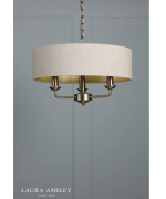 Laura Ashley Sorrento 3lt Shadelier Matt Antique Brass With Natural Shade - Image 5