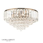 Laura Ashley Vienna 3lt Flush Crystal & Antique Brass