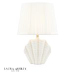 Laura Ashley Shell Table Lamp White Ceramic & Satin Chrome With Shade
