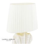 Laura Ashley Shell Table Lamp White Ceramic & Satin Chrome With Shade - Image 2
