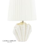 Laura Ashley Shell Table Lamp White Ceramic & Satin Chrome With Shade - Image 3