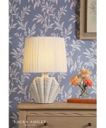 Laura Ashley Shell Table Lamp White Ceramic & Satin Chrome With Shade - Image 4